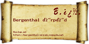 Bergenthal Árpád névjegykártya
